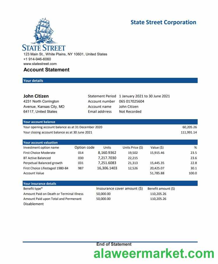 USA State Street Corporation excel pdf
